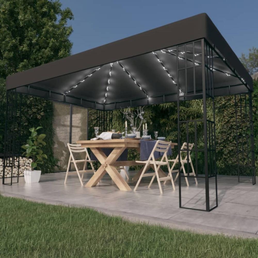 vidaXL Pavillon mit LED-Lichterkette 3x4 m Anthrazit 3070323 Bild 1