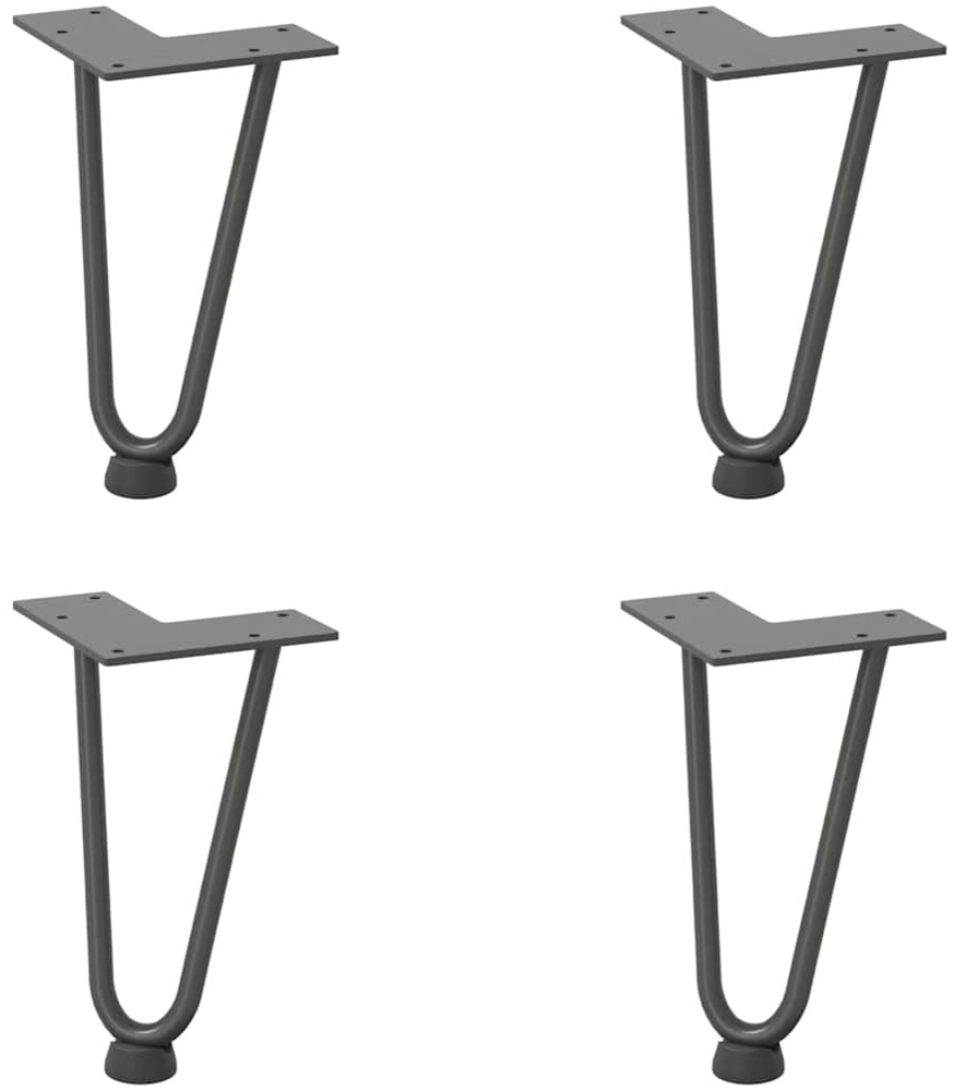 vidaXL Haarnadelbeine für Couchtisch 4 Stk. Anthrazit 20 cm Massivstahl 4012414 Bild 1