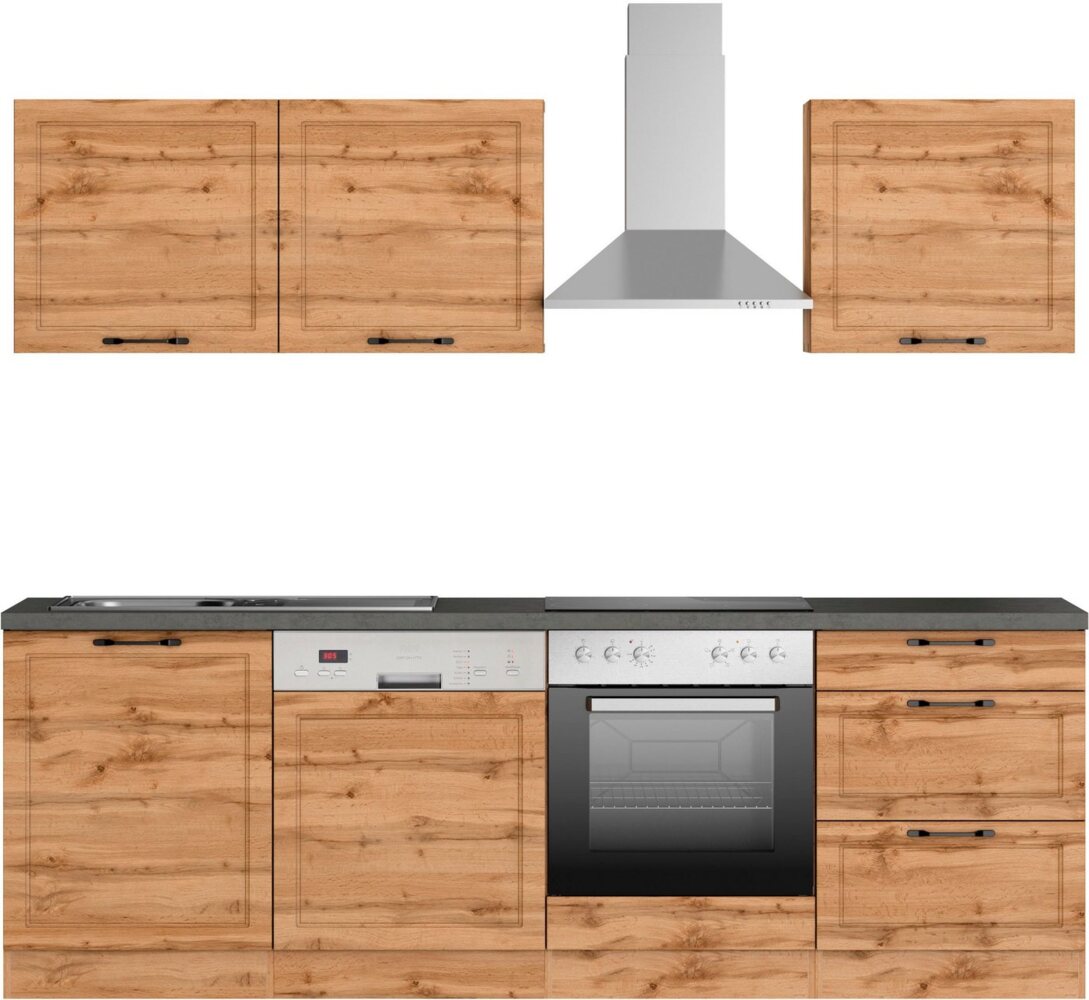 KOCHSTATION Küchenzeile KS-Lani, mit MDF-Fronten, Breite 240 cm, wahlweise mit E-Geräten, Höhen-Ausgleichsfüße 0-4 cm Bild 1