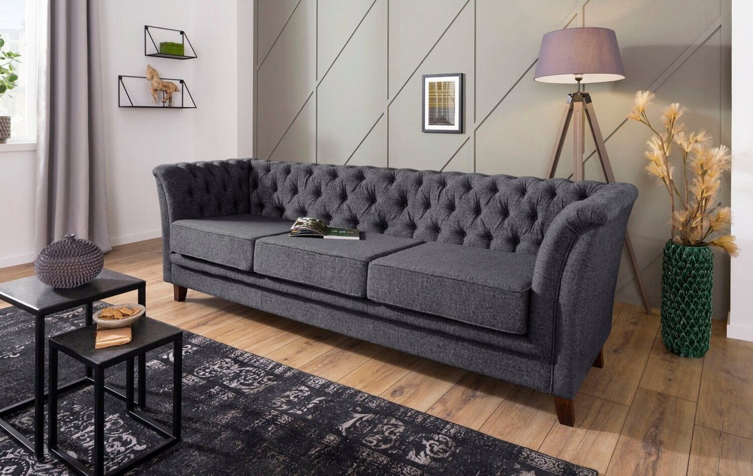 Home affaire Chesterfield-Sofa Dover, aufwändige Knopfheftung in Chesterfield-Optik Bild 1