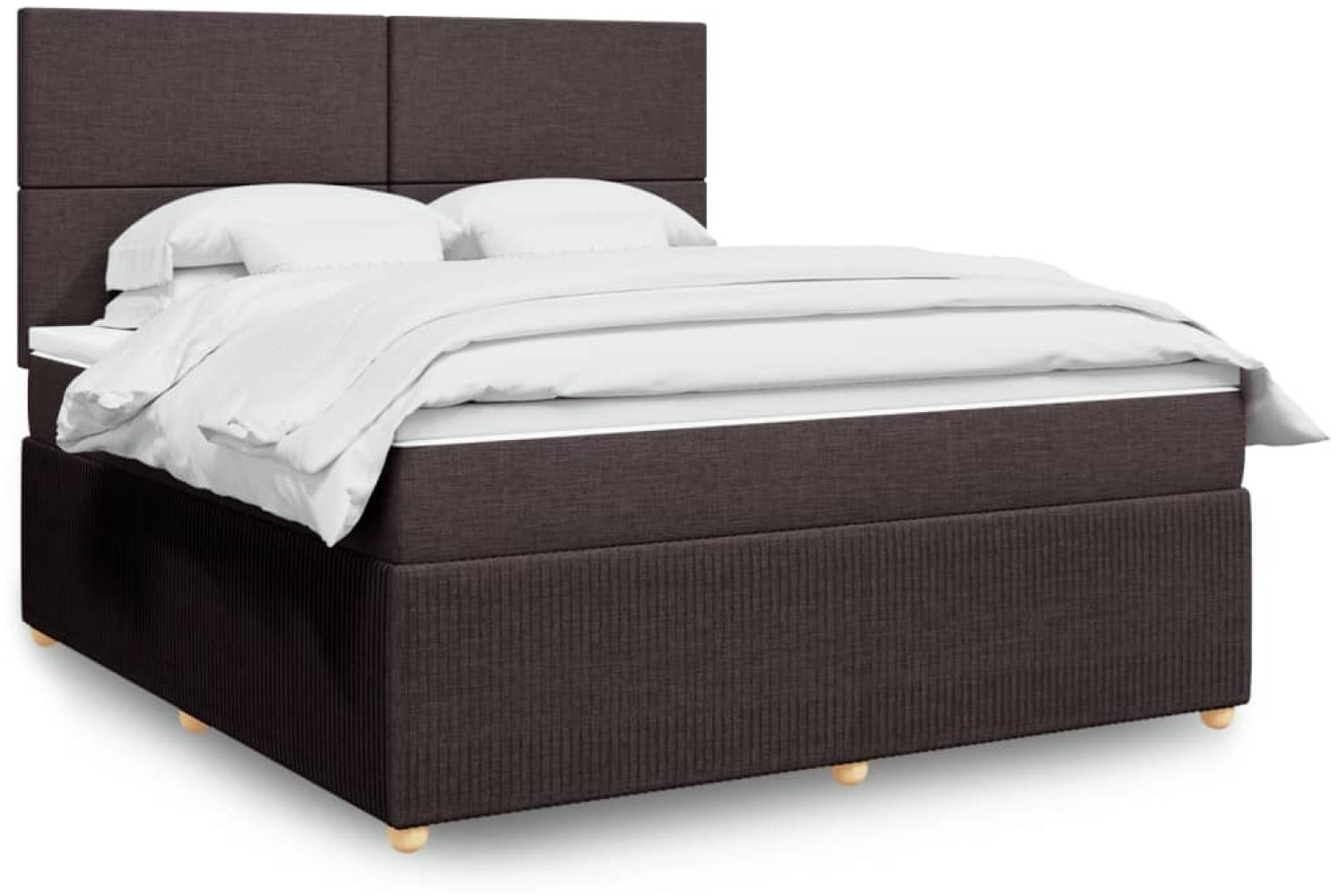 vidaXL Boxspringbett mit Matratze Dunkelbraun 180x200 cm Stoff 3294431 Bild 1