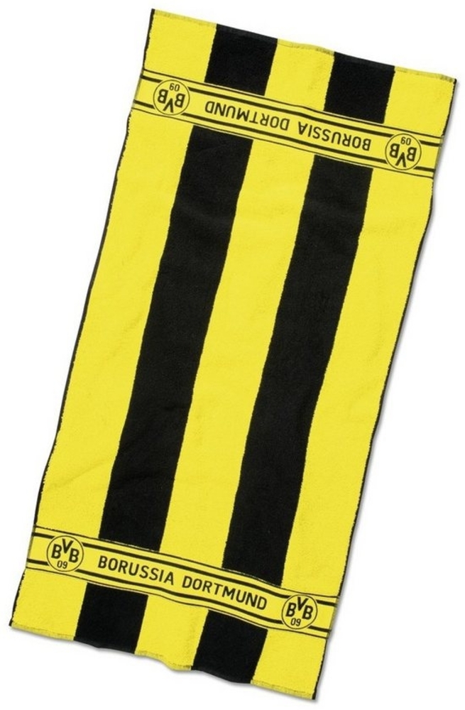 Borussia Dortmund, BVB-Duschtuch mit Blockstreifen, Schwarz / Gelb, 70x140cm Bild 1