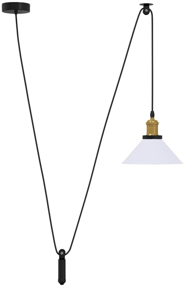 vidaXL Pendelleuchte Höhenverstellbar E27 Weiß Glänzend Ø 22 cm Metall 4103450 Bild 1