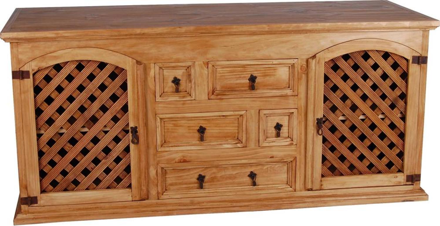 MiaMöbel Mexico Sideboard Massivholz Pinie Landhaus Mexiko Möbel Mexikanisch Bild 1