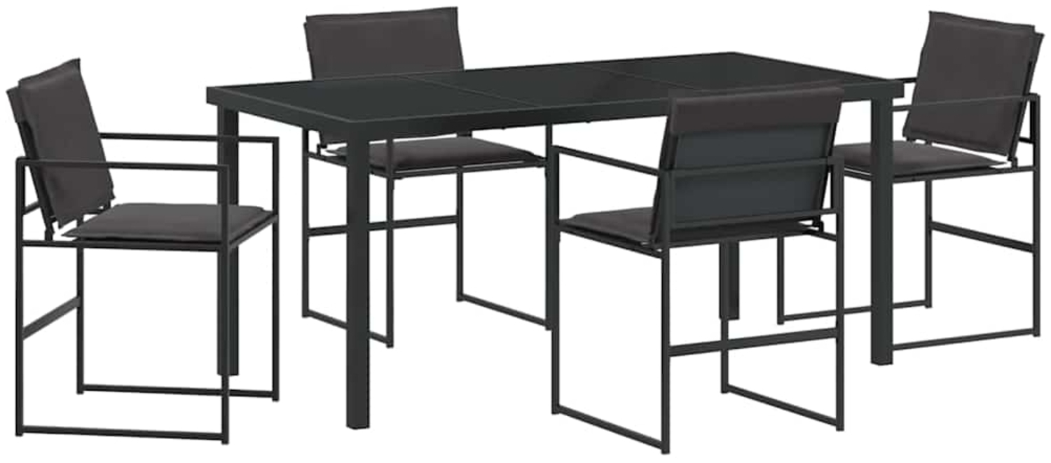vidaXL Garten Essgruppe 5 pcs Schwarz Textilene und Stahl 3379334 Bild 1