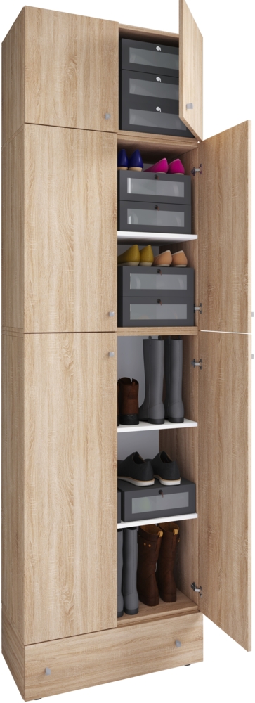 VCM Schuhschrank Lona 917773 Sonoma-Eiche H. 240 x B. 70 x T. 39 cm Bild 1