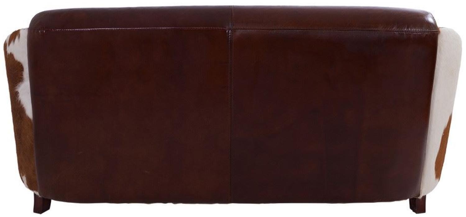 Clubsofa Flair 3-Sitzer Leder Vintage-Cigar Kuhfell braun. Bild 1