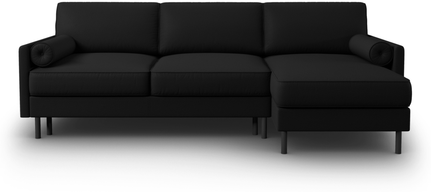 Micadoni Ecksofa Scott 5-Sitzer Strukturierter Stoff Schwarz Rechts 140x200 Bild 1