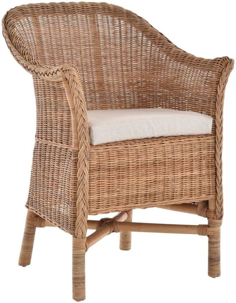 Krines Home Relaxsessel Rattansessel Esszimmersessel echtes Rattan Rattanstuhl mit Armlehnen, Mit Armlehnen Bild 1