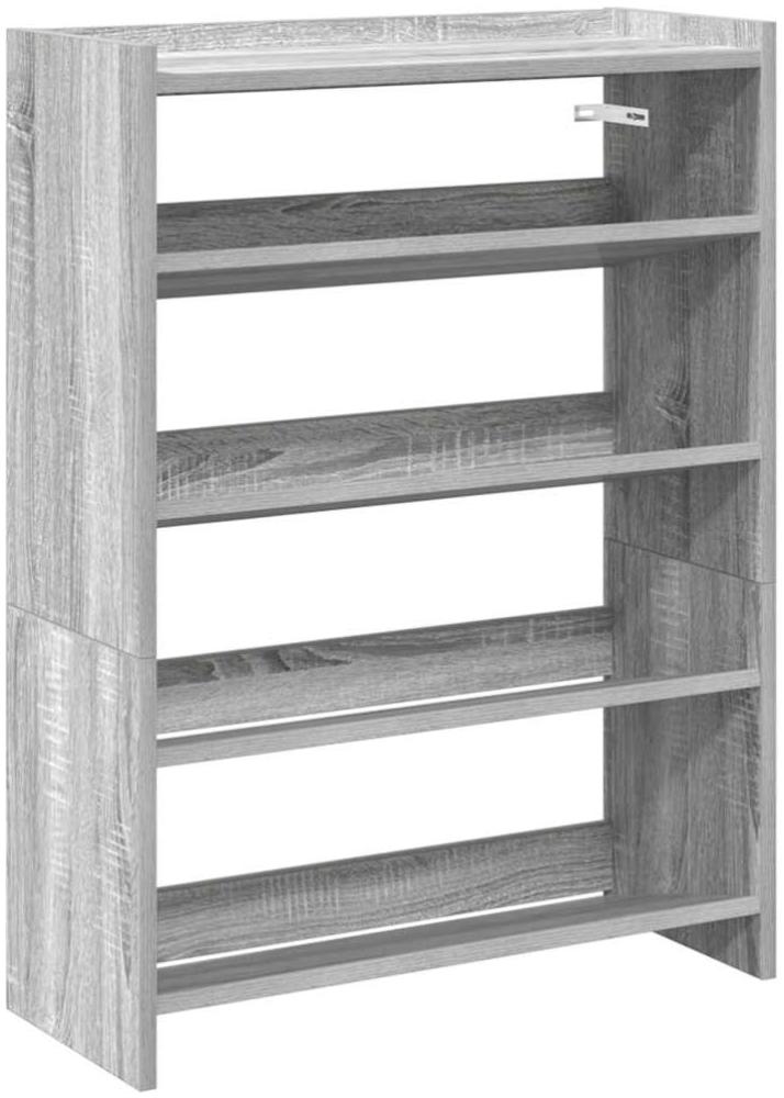 vidaXL Schuhregal Grau Sonoma 60x25x81 cm Holzwerkstoff 859883 Bild 1