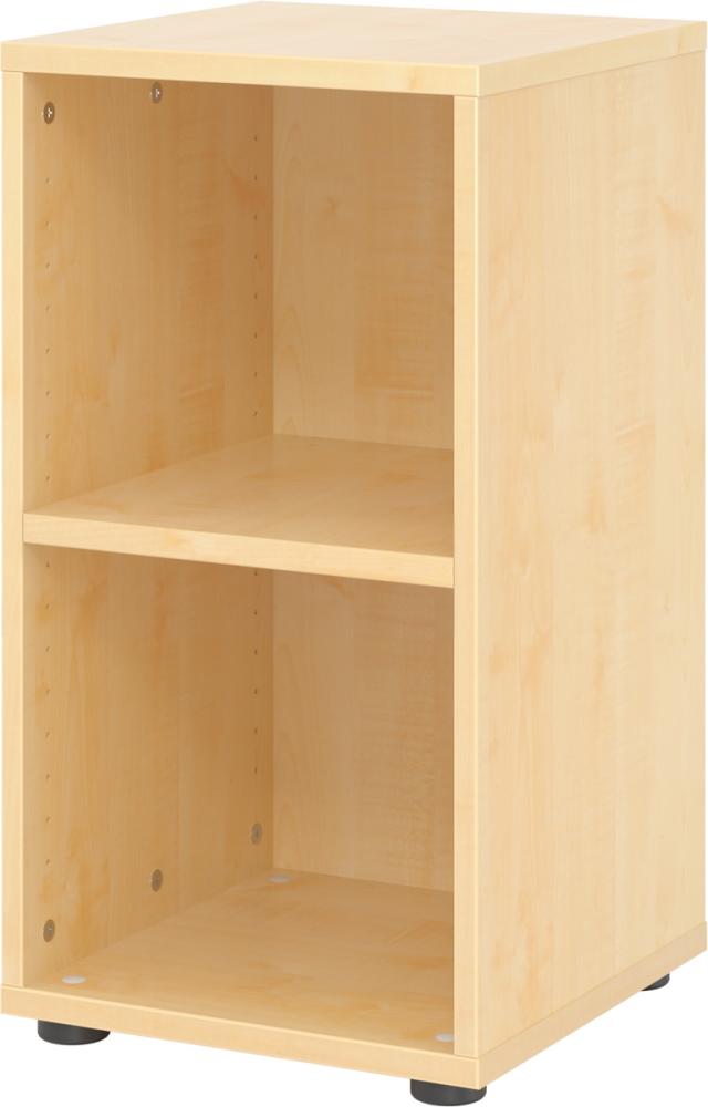 bümö Regal Ahorn, Standregal aus Holz für 2 Ordnerhöhen - Bücherregal klein 40 cm schmal, Aktenregal für Ordner & Bücher, kleines Büroregal, Holzregal, Ordnerregal, Buchregal Dachschräge, 924RE-3 Bild 1