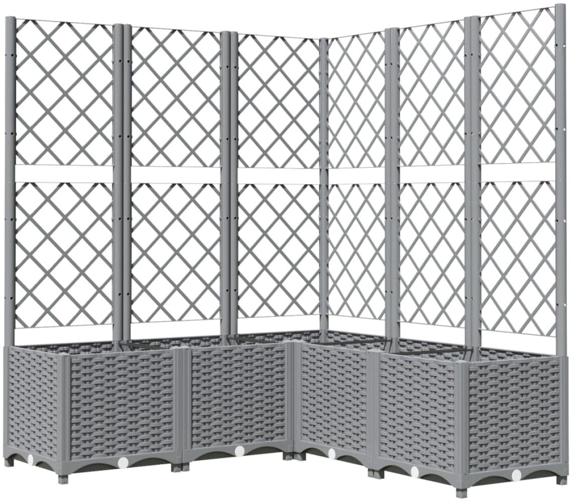 vidaXL Pflanzkübel mit Rankgitter Hellgrau 120x120x136 cm PP 153278 Bild 1