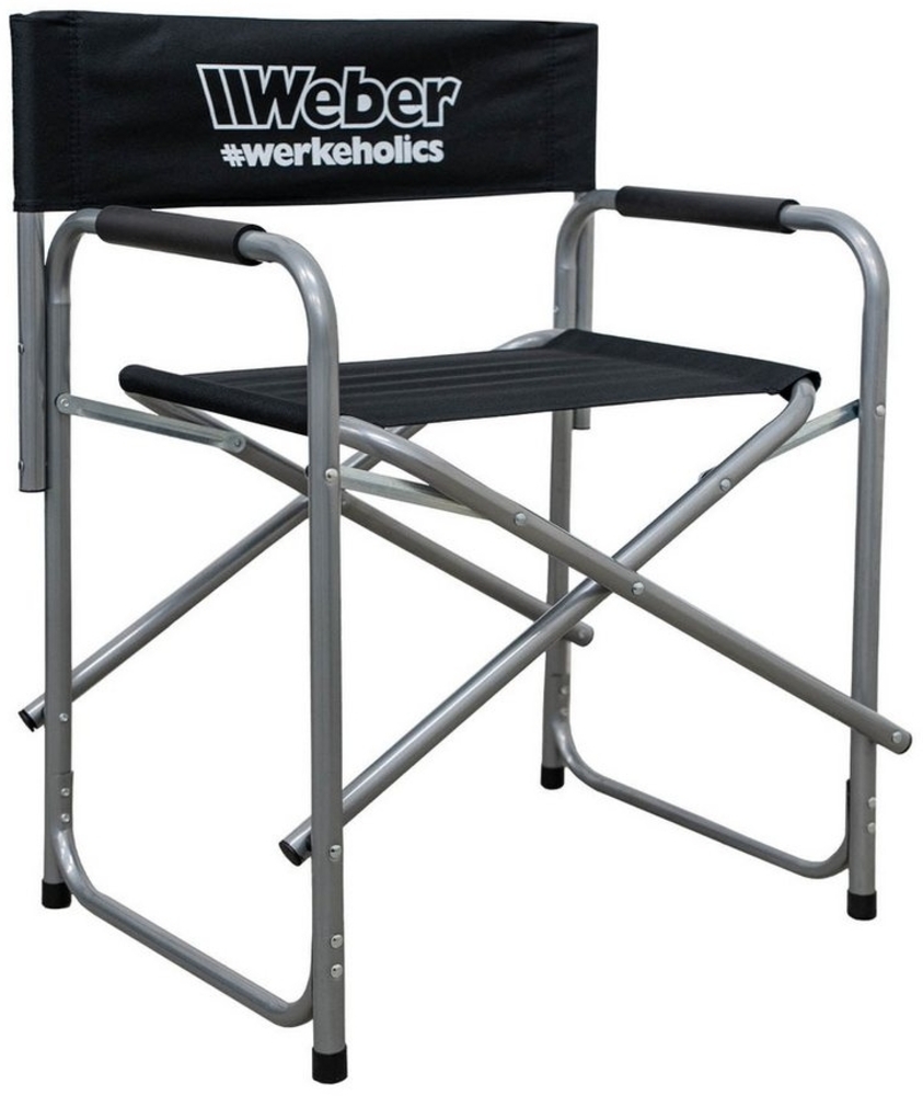 Weber GmbH Klappstuhl Weber #Werkeholics Regiestuhl schwarz (1 St), bis 100kg, XXL Campingstuhl, extra breite Sitzfläche Bild 1