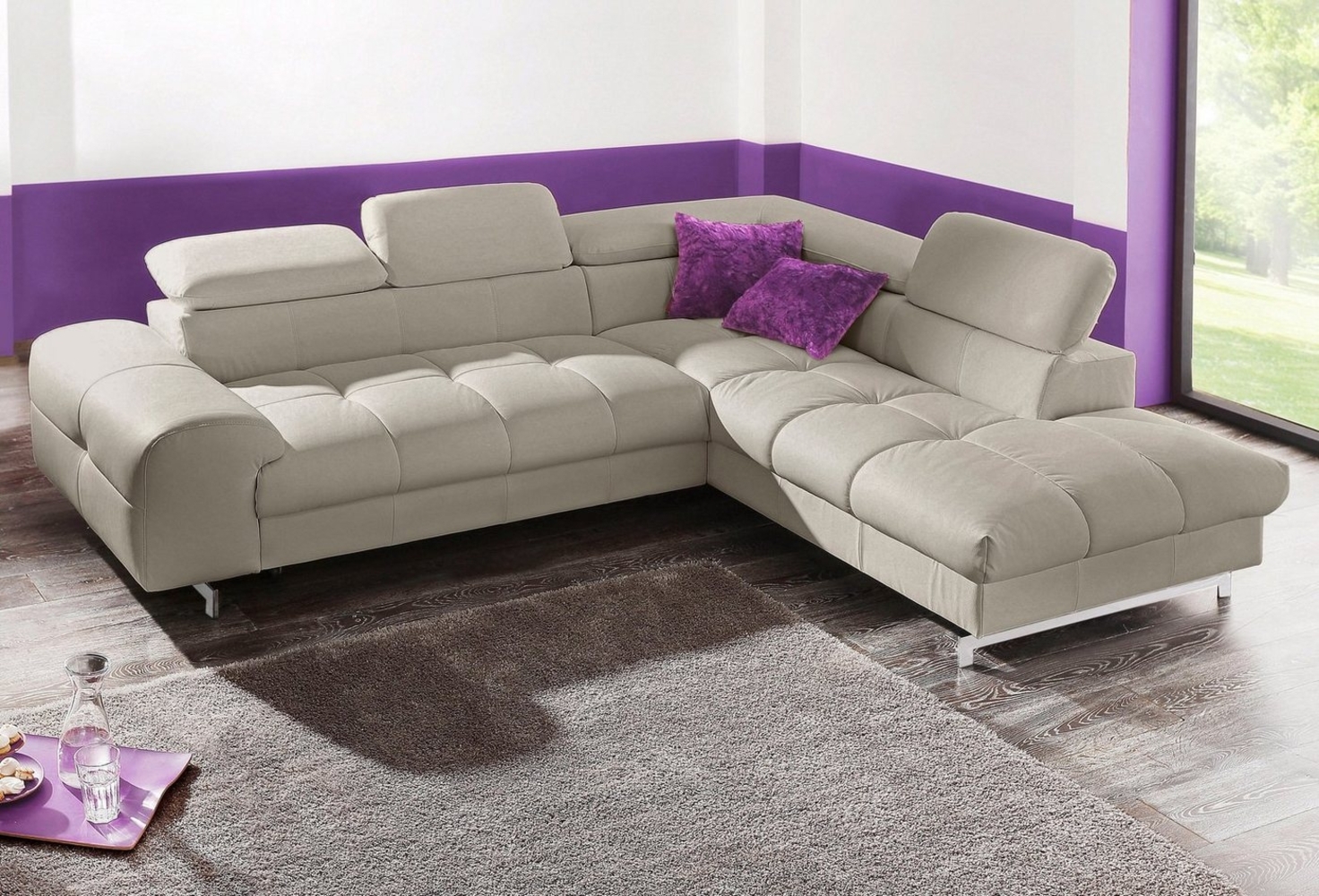 COTTA Ecksofa Chef L-Form, mit Kopfteilverstellung, wahlweise mit Bettfunktion Bild 1