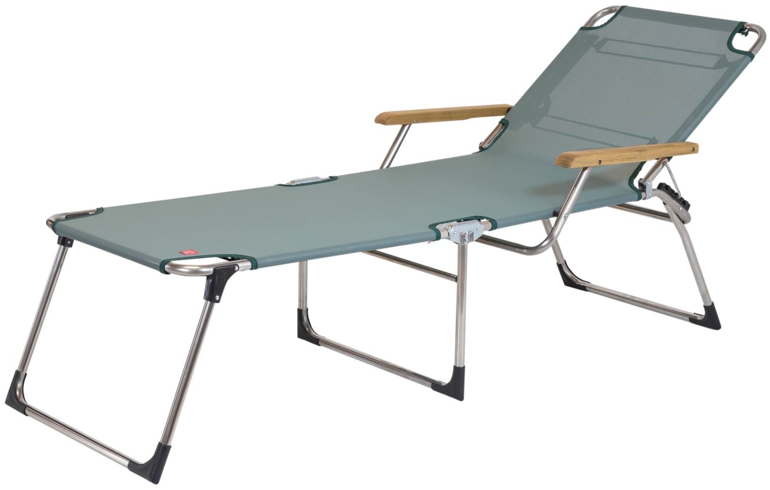 Dreibeinliege Amigo 40+ aus Aluminium mit Armlehne, Salbei Bild 1