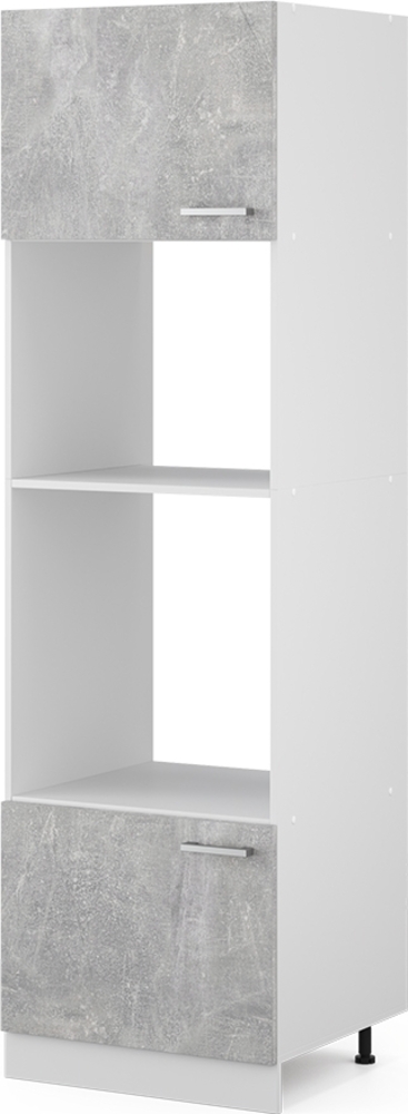 Hochschrank R-Line Beton 60 cm mit offenen Regalen, und Türen Vicco Bild 1