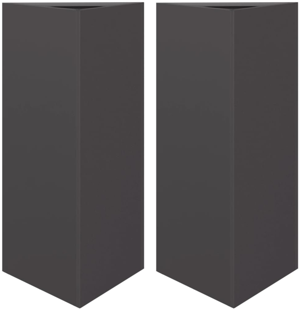 vidaXL Pflanzkübel 2 Stk. Schwarz Dreieckig 40x34,5x70 cm Stahl 851158 Bild 1