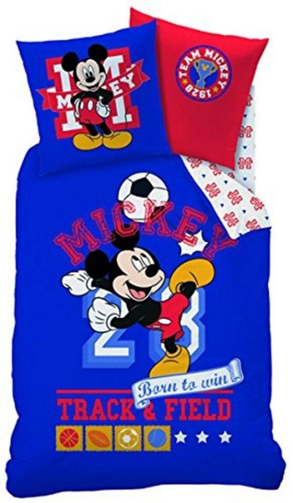 Disney Kinderbettwäsche Bettwäsche Disney Mickey Sport 80 x 80 cm / 135 x 200 cm 100% Baumwolle Bild 1