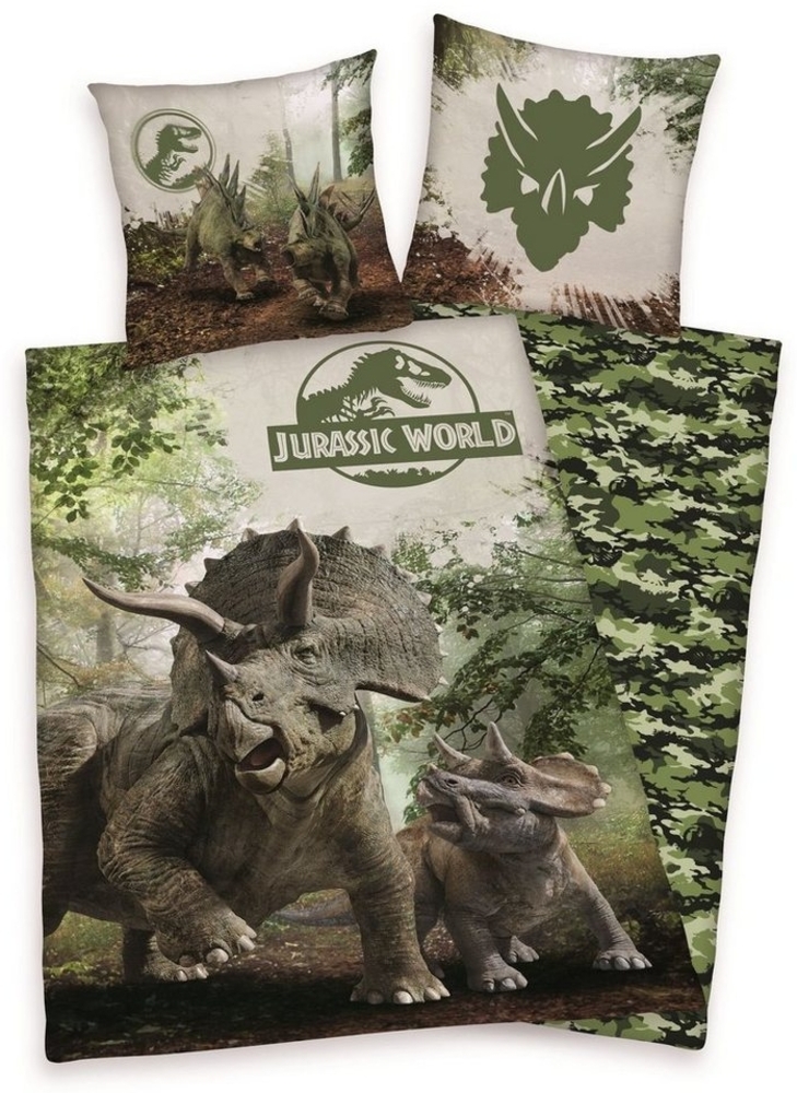 Herding Kinderbettwäsche Herding Bettwäsche Jurassic World 135 x 200cm Baumwolle Bild 1