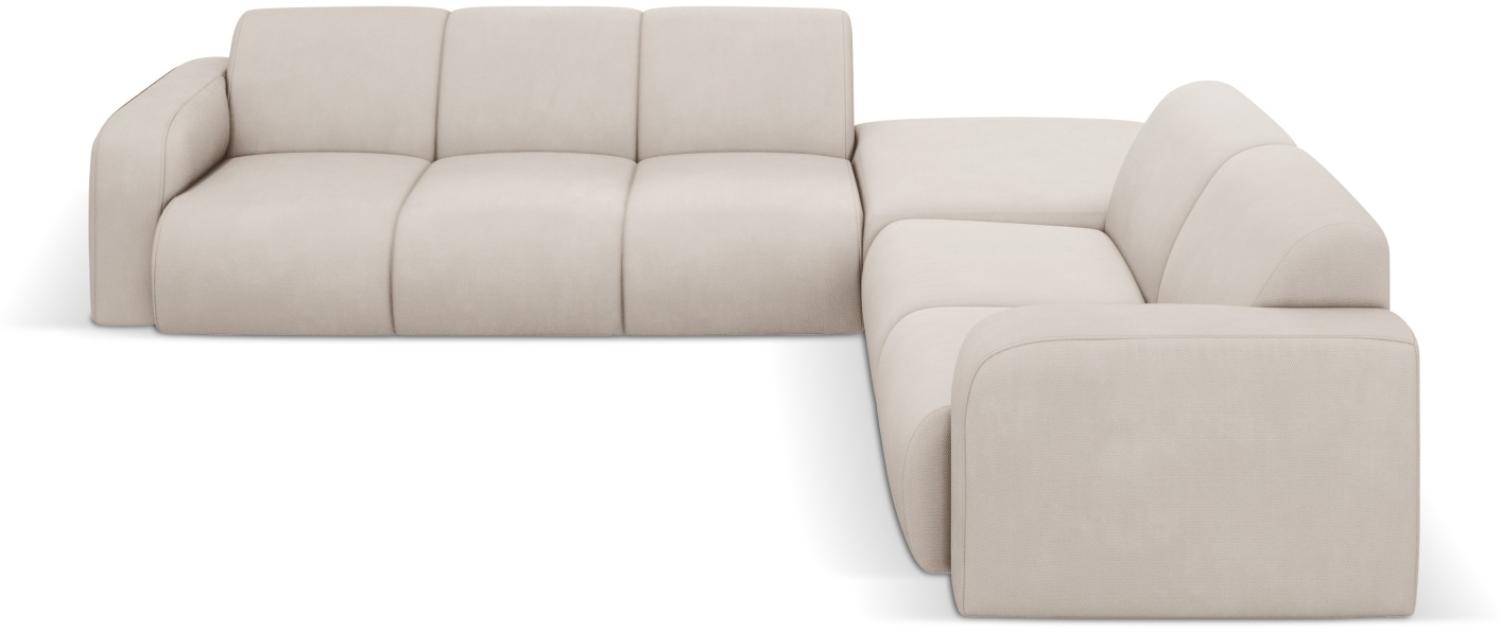 Micadoni Boucle Ecksofa Molino 6-Sitzer Rechts Strukturierter Stoff Beige Bild 1