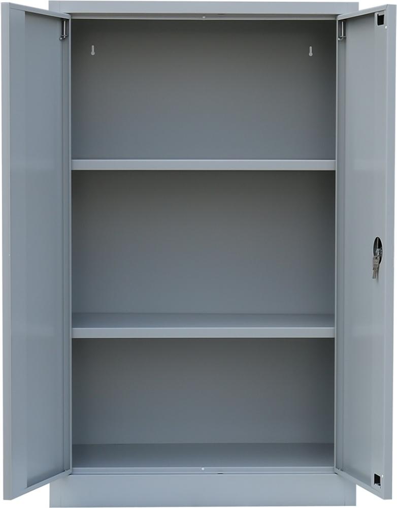 Stahl Aktenschrank Metall Aktenschrank abschließbar Büroschrank Stahlschrank Lichtgrau 120 x 80 x 38,3cm 530290 Bild 1