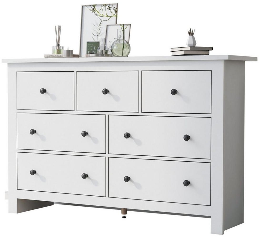 KLAM HOME Kommode Sideboard Küchenschrank Beistellschrank Aufbewahrungsschrank, Anrichte Standschrank für Wohnzimmer Bild 1