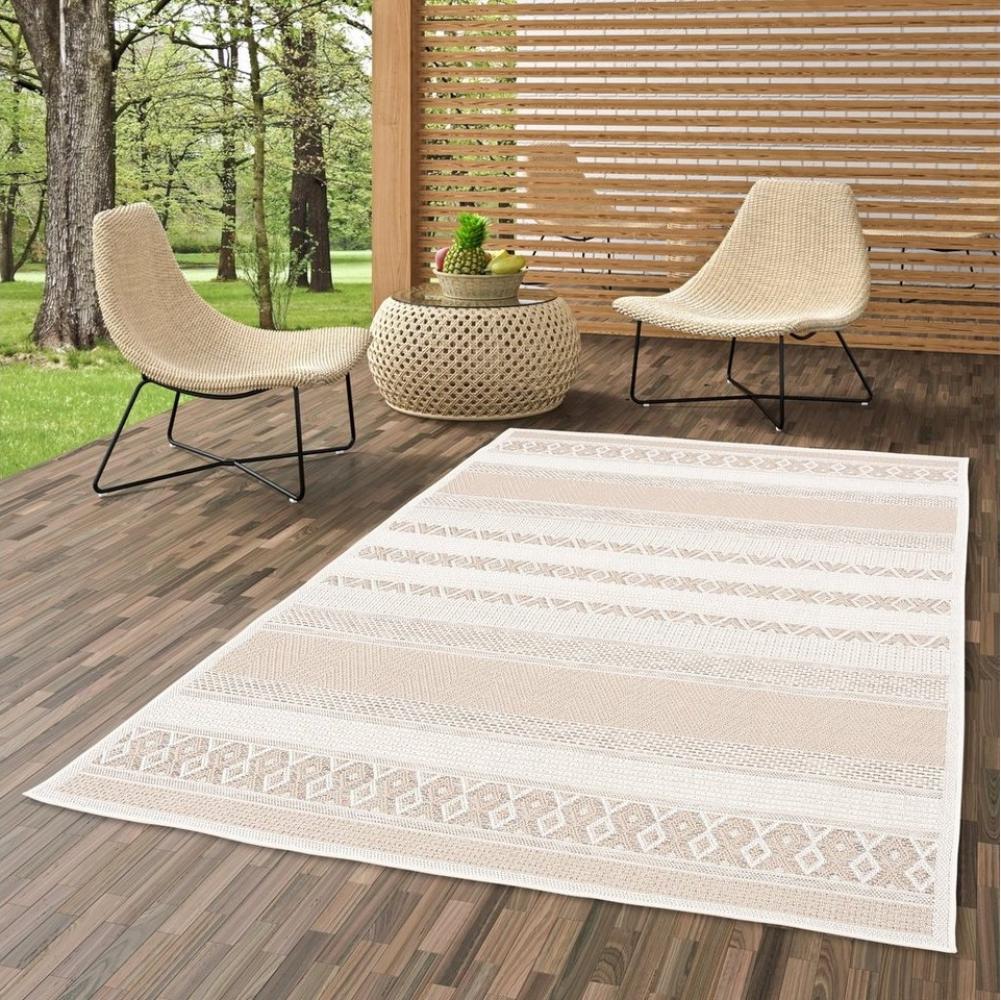 Pergamon Outdoorteppich In & Outdoor Teppich Flachgewebe Ottawa Stripes, Rechteckig, Höhe: 4 mm Bild 1