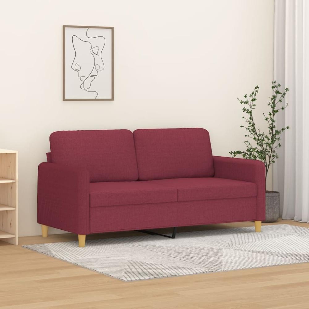 vidaXL 2-Sitzer-Sofa Weinrot 140 cm Stoff Bild 1