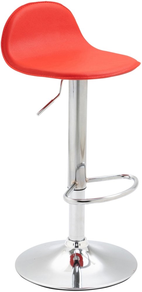 CLP Barhocker Lana V2 Kunstleder drehbar und stufenlos verstellbar,rot chrom Bild 1
