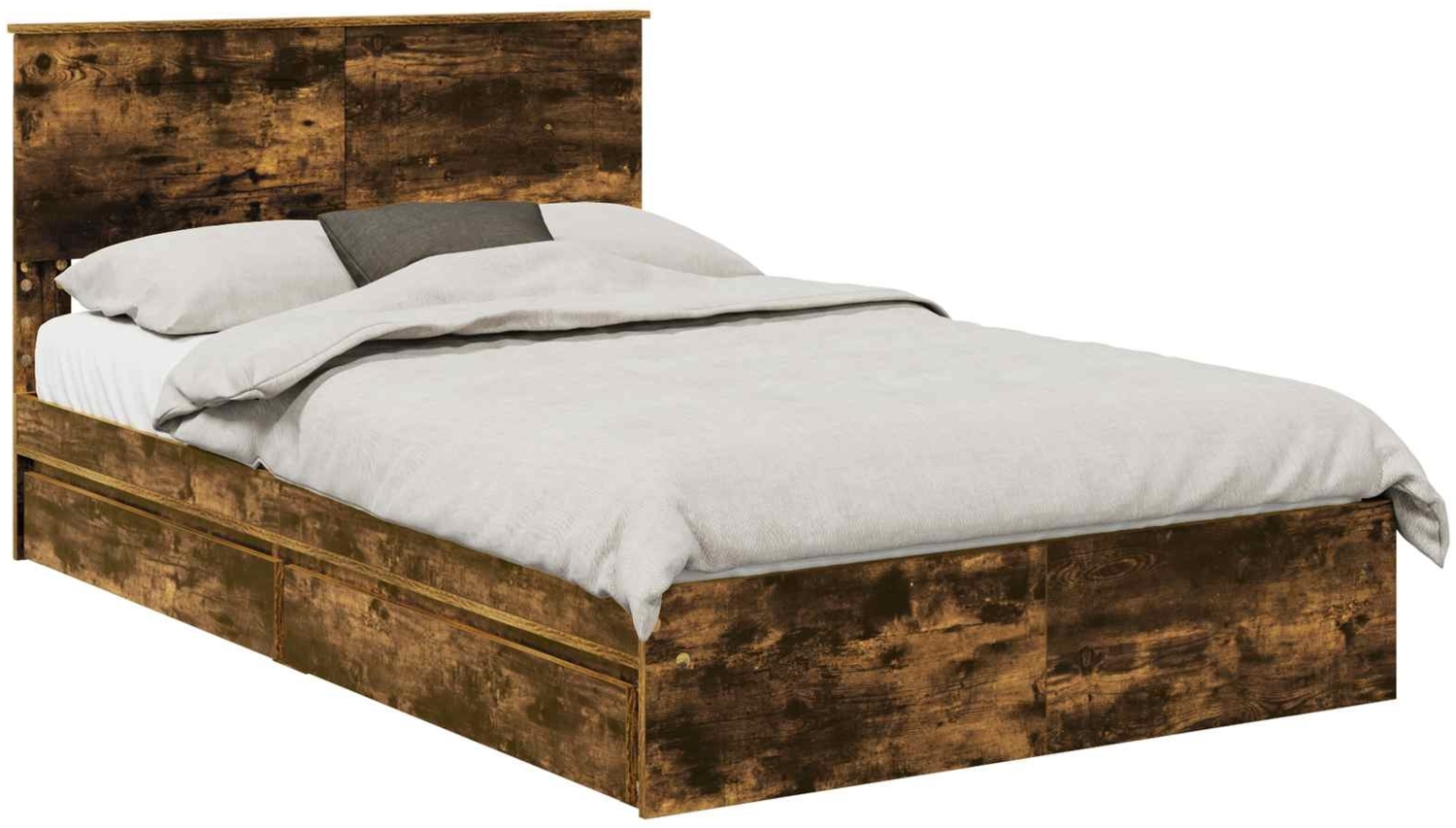 vidaXL Aufbewahrungsbett Geräucherte Eiche 120x190 cm Holzwerkstoff 3408477 Bild 1