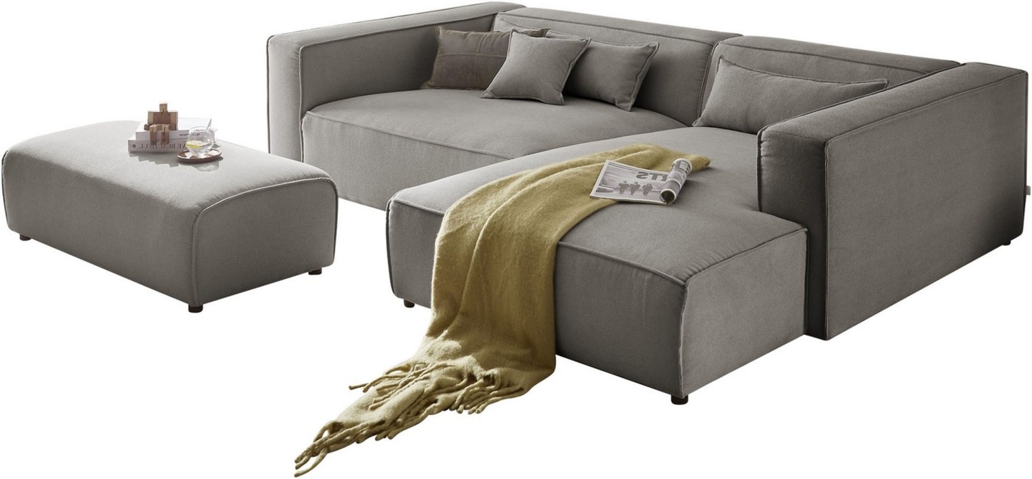 LeGer Home by Lena Gercke Ecksofa PIARA XXL, L-Form, Schlaffunktion, Cord, Leinenoptik o. Strukturstoff, Hocker stellbar zum Schlafsofa (Krokodilverbinder), tiefe Sitzfläche Bild 1