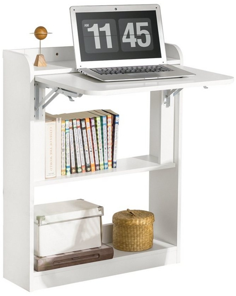 SoBuy Schreibtisch FWT92, Schreibtisch klappbar Computertisch mit Ablagen Arbeitstisch Wandtisch Bild 1