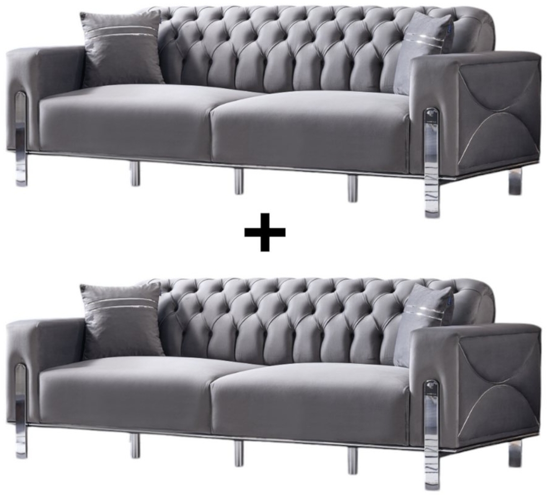 BENEDO MÖBEL Polstergarnitur CARLA Sofa Handarbeit aus Massivholz mit hochwertigem Stoff, (Handmade, maximalem Komfort Verschiedene Ausführung), Schlaffunktion, Inkl. Kissen, Hochwertige Materialien Bild 1