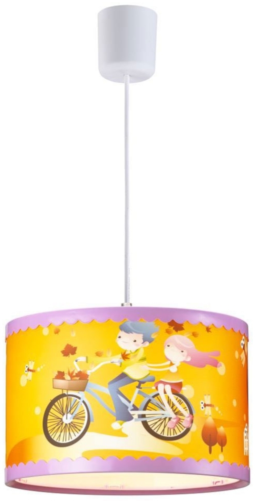 Hängeleuchte, Kinder, gelb, gemustert, D 28 cm Bild 1