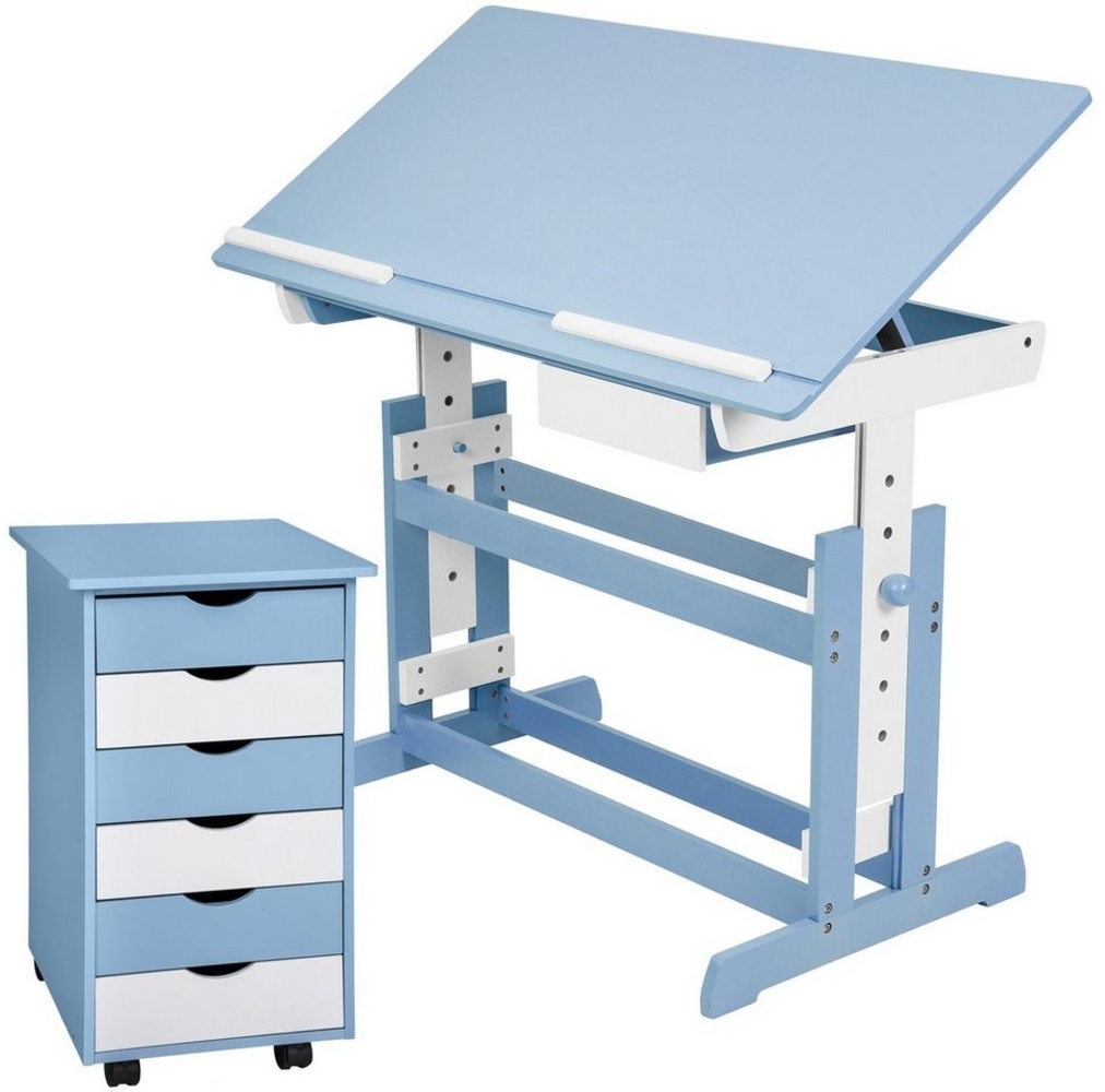 tectake Kinderschreibtisch Schreibtisch (1-St, 2 tlg), Höhenverstellbar Bild 1