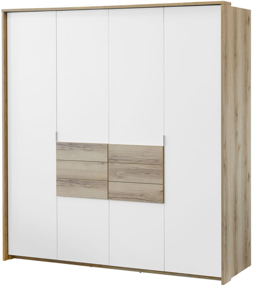 Kleiderschrank Namakos 208 (Farbe: Eiche Grand Natural / Weiß + Eiche Grand Natural) Bild 1