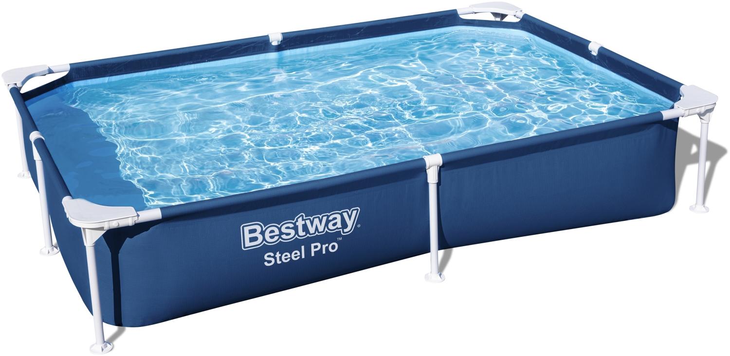 Steel Pro™ Frame Pool ohne Pumpe 221 x 150 x 43 cm, dunkelblau, eckig Bild 1