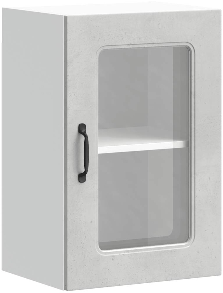 vidaXL Küchen-Hängeschrank mit Glastür Kalmar Betongrau Holzwerkstoff 853531 Bild 1