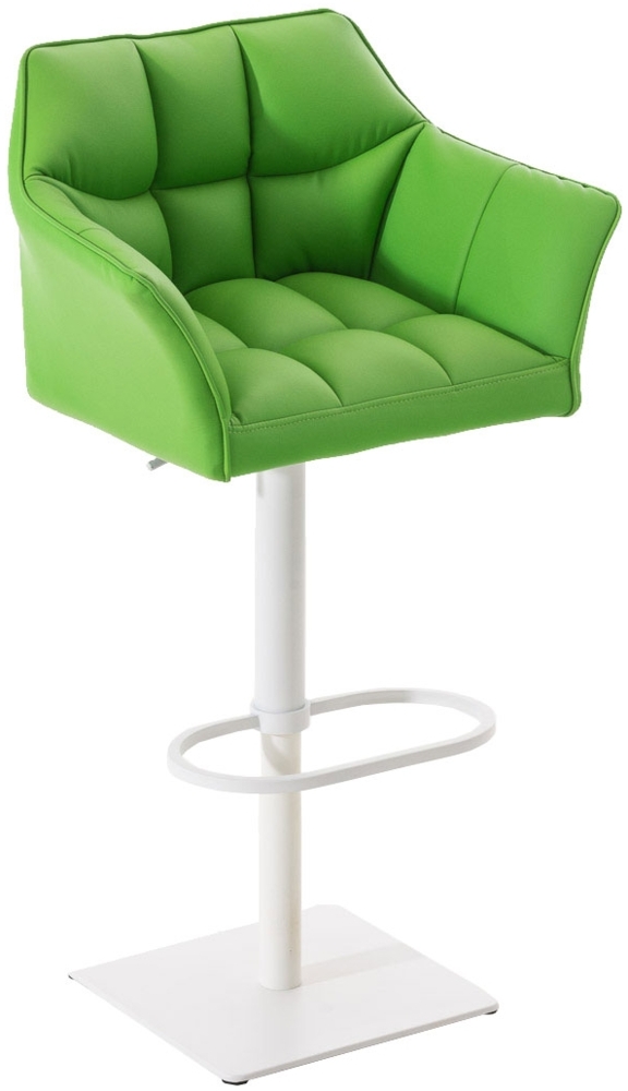 CLP Barhocker Damaso Kunstleder höhenverstellbar und drehbar,grün weiß Bild 1