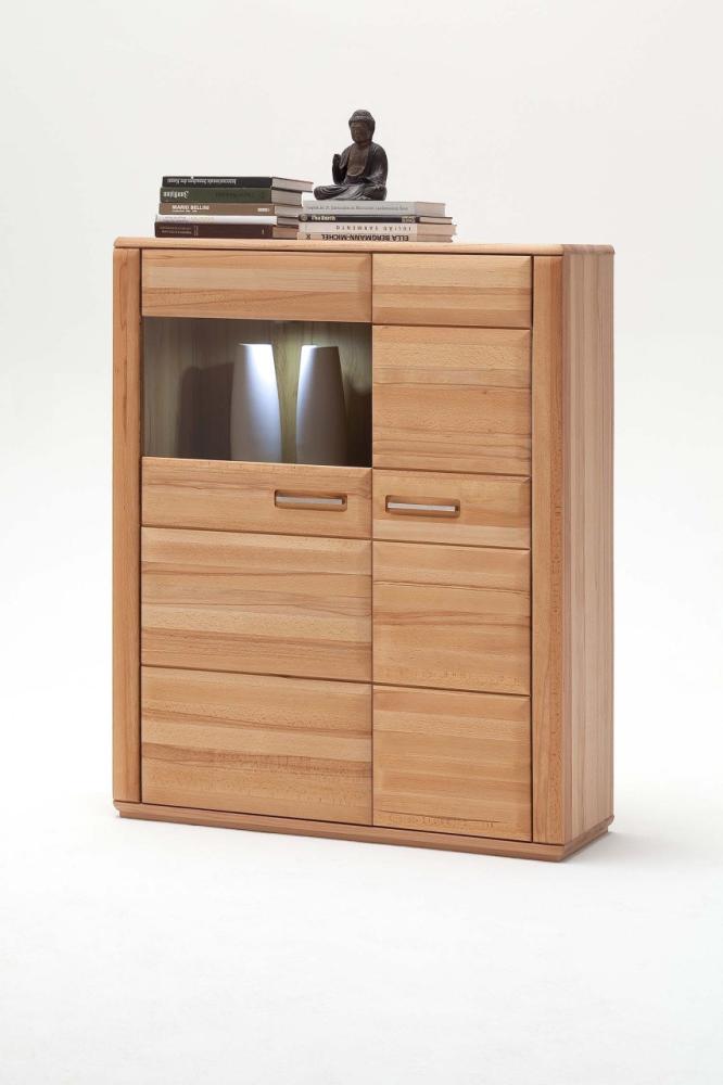 Kleines Highboard Sena - Kernbuche massiv - rechts Bild 1