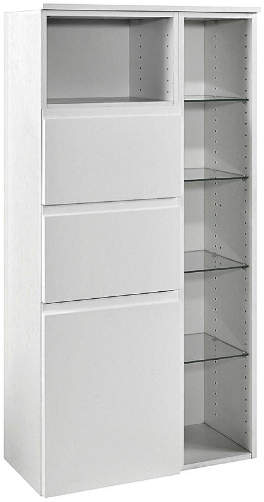 Midischrank COMO-03, Hochglanz weiß, B x H x T ca.: 65 x 130 x 35cm Bild 1