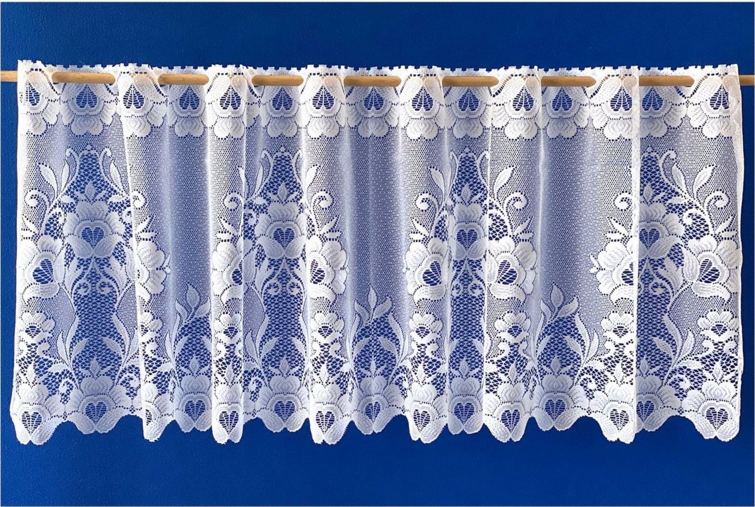 Weckbrodt Scheibengardine Marburg (1 St), Stangendurchzug, halbtransparent, Jacquard, Bistro, Jacquard, strukturiert, floral, geblümt, Gardine, Store Bild 1