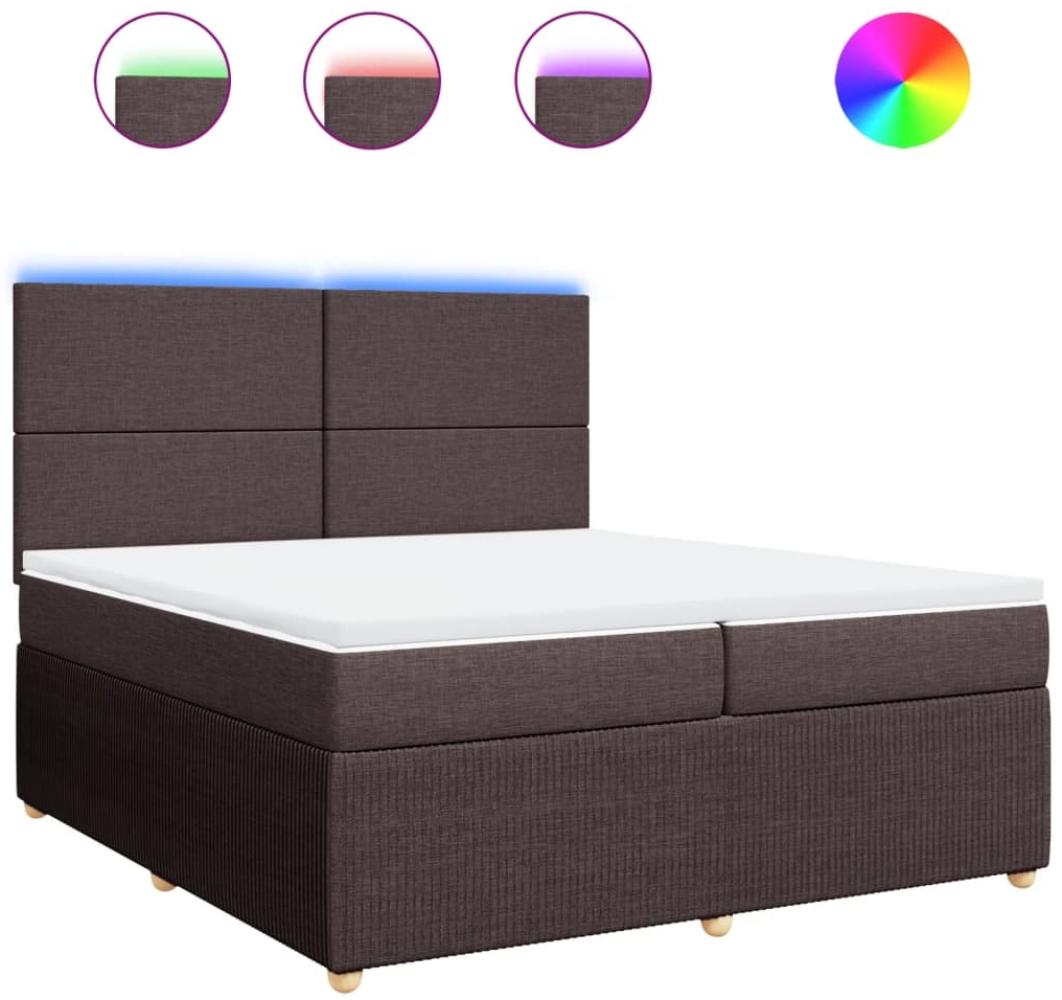 vidaXL Boxspringbett mit Matratze Dunkelbraun 200x200 cm Stoff 3294459 Bild 1