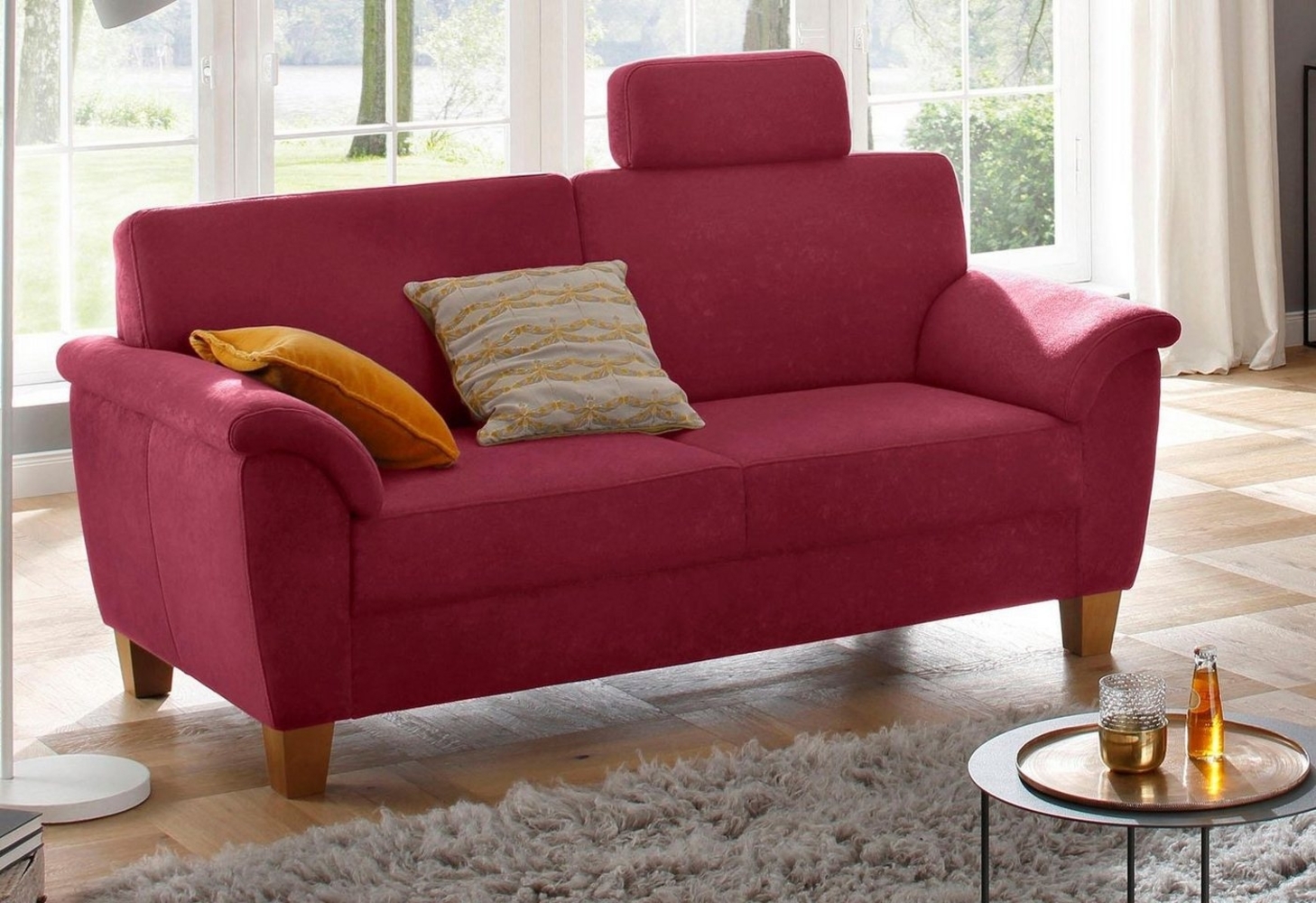 Home affaire 3-Sitzer Alta, mit Federkern und Kontrastnaht, Füße Buche eichefarben Bild 1