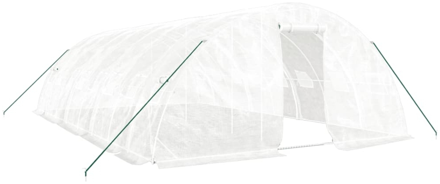 vidaXL Gewächshaus mit Stahlrahmen Weiß 40 m² 8x5x2,3 m 3188096 Bild 1