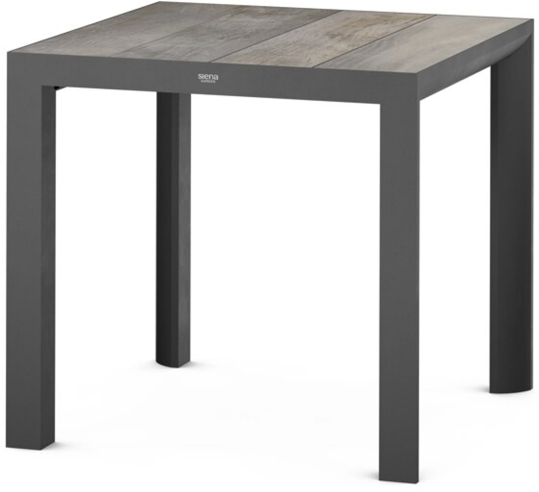 Siena Garden Silva Dining Tisch 80x80 cm ? Aluminium (matt anthrazit) & Keramikplatte (wood grey) Bild 1