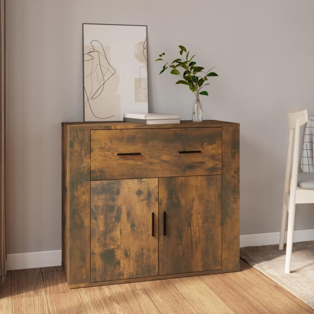 vidaXL Sideboard Räuchereiche 80x33x70 cm Holzwerkstoff [816573] Bild 1