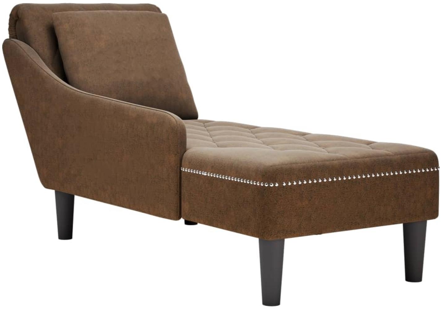 vidaXL Chaiselongue mit Kissen und Rechter Armlehne Braun Kunstleder 4009780 Bild 1