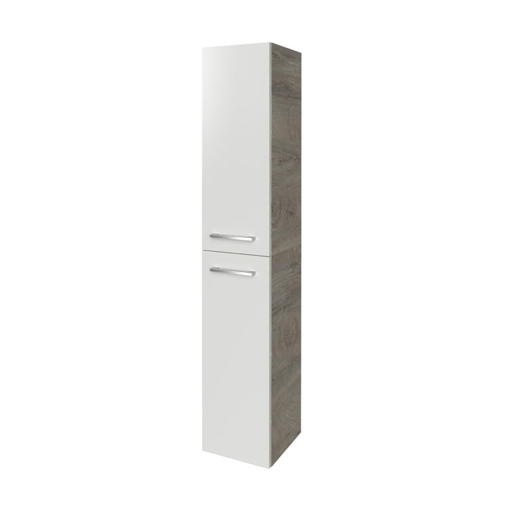 Fackelmann B.STYLE Hochschrank rechts, 30 cm breit, Weiß/Grau Bild 1