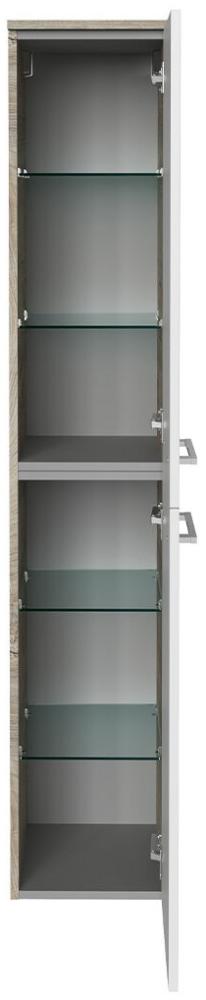 Fackelmann B.STYLE Hochschrank rechts, 30 cm breit, Weiß/Grau Bild 1